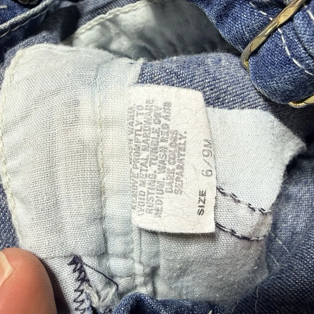 Vintage OshKosh B'Gosh Overalls 6-9M Made in USA Vestbak Denim Baby Blue 90s